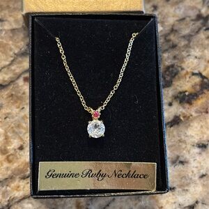 Nib Van Doran Genuine Ruby pendant Necklace 18”
